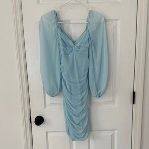 B Darlin Light Blue Long Sleeve Dress